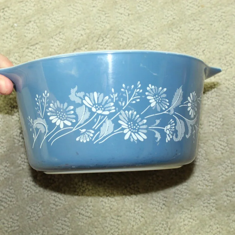 Pyrex Vintage Colonial Mist 471-B / 473-B Casserole Bowl Set of 2 No Lids